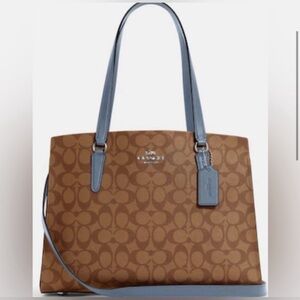 Coach Large Carryall Signature Canvas Tote Blue